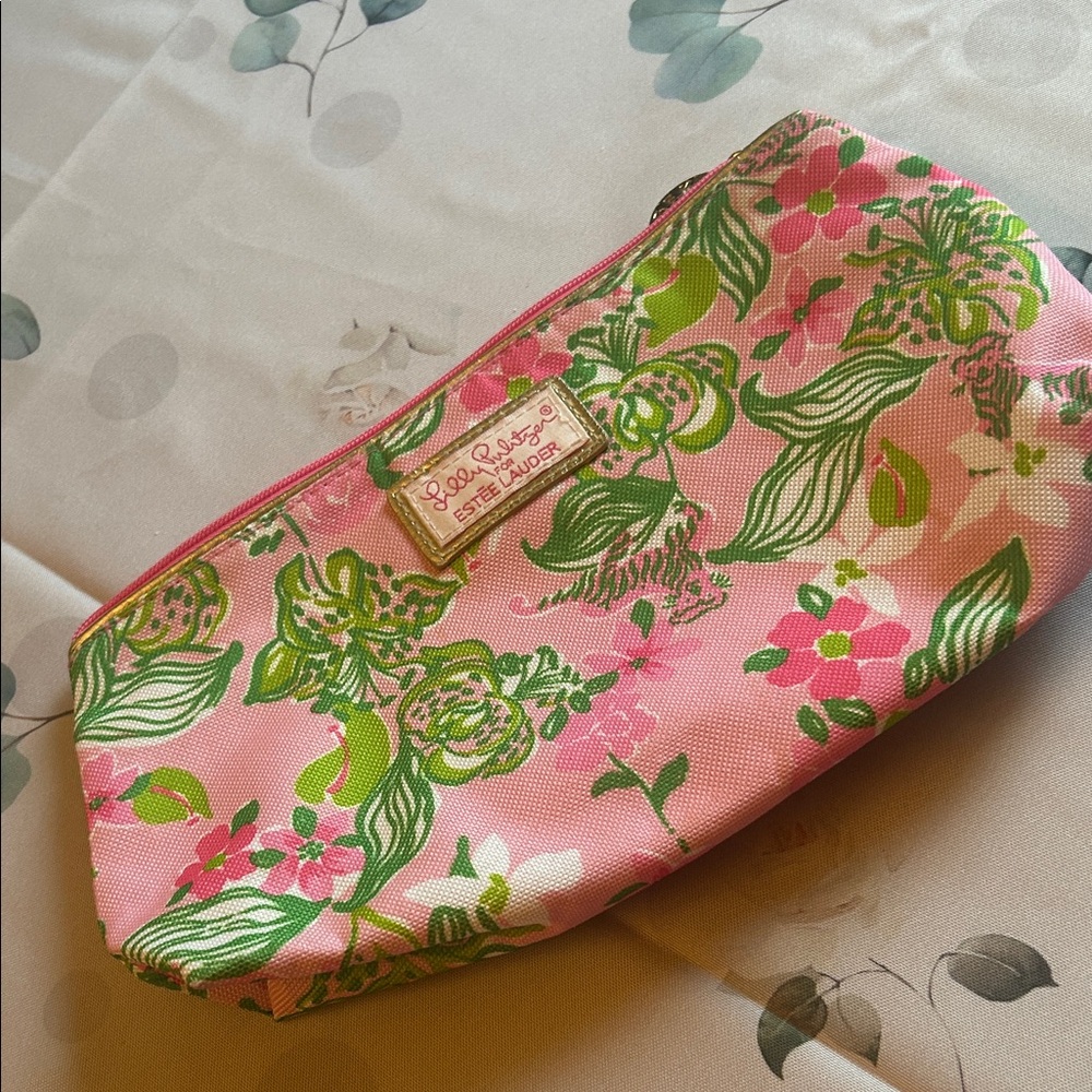 Lilly Pulitzer Pink and Green Cosmetic Pouch
